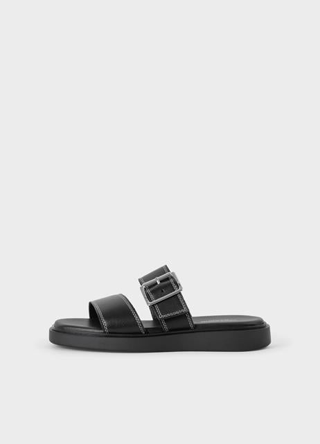 Schwarze Sandale mit Schnalle
