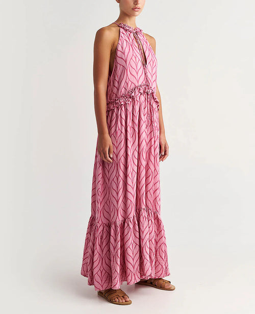 Rosafarbenes Kleid mit Allover-Muster